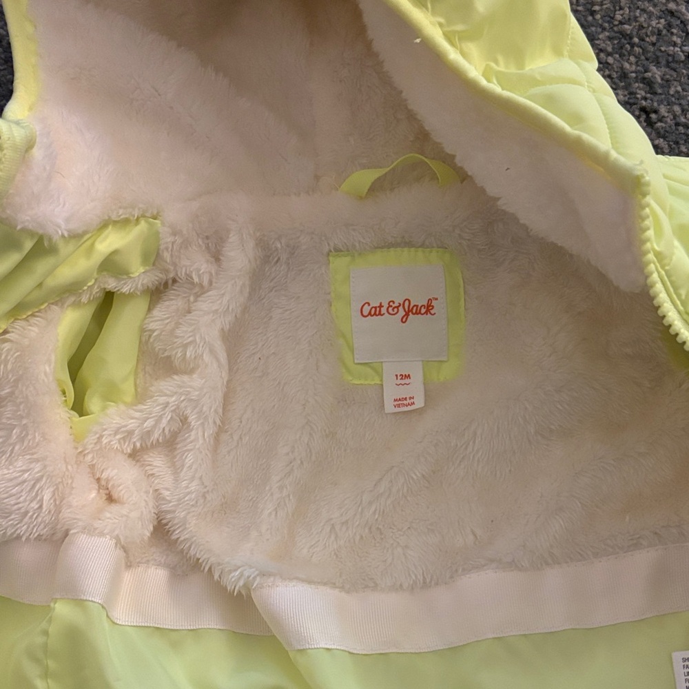 Cat & Jack Light Yellow Puffer Jacket for Kids